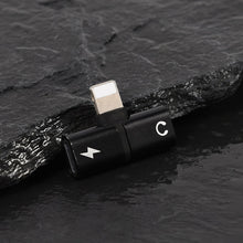 Load image into Gallery viewer, T-shaped headphone 2-in-1 dual-port headphone adapte for iPhone 7 8 Plus X XS audio charger dispenser accessories
