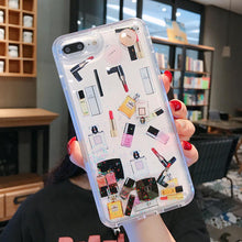 Load image into Gallery viewer, Cosmetic Makeups Lipstick Perfume Quicksand Case For iPhone
