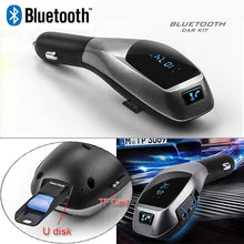 Load image into Gallery viewer, Bluetooth Car Kit Wireless FM Transmitter Radio Audio Adapter FM Modulator Handsfree USB Music MP3 Player For iPhone X
